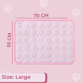 Kuber Industries Rectangular Dog & Cat Bed|Premium Cool Ice Silk with Polyester With Bottom Mesh|Multi-Utility Self-Cooling Pad For Dog & Cat|Light-weight & Durable Dog Bed|ZQCJ001P-L|Pink (Pack Of 2)